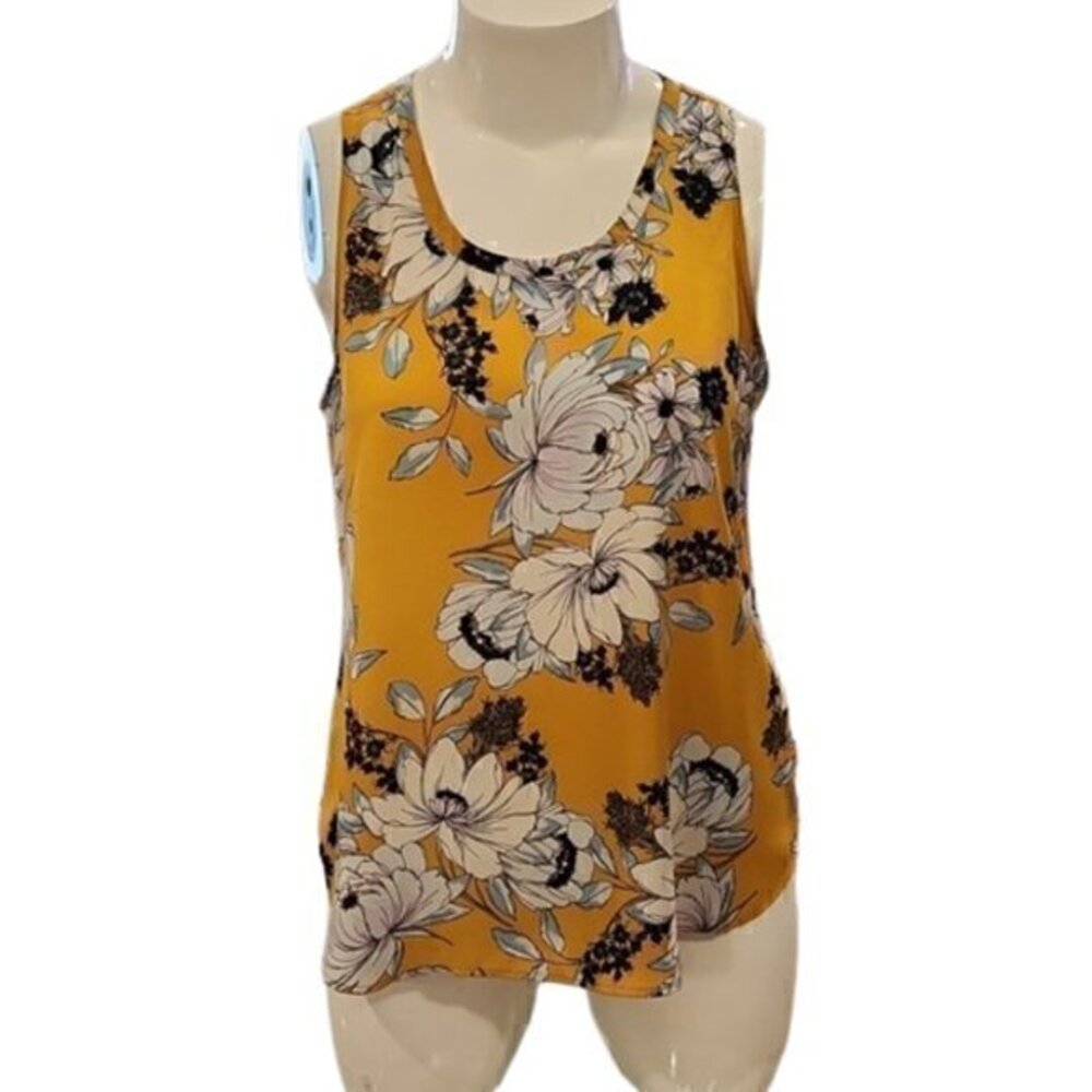 Floral Scoop Neck Sleeveless Blouse